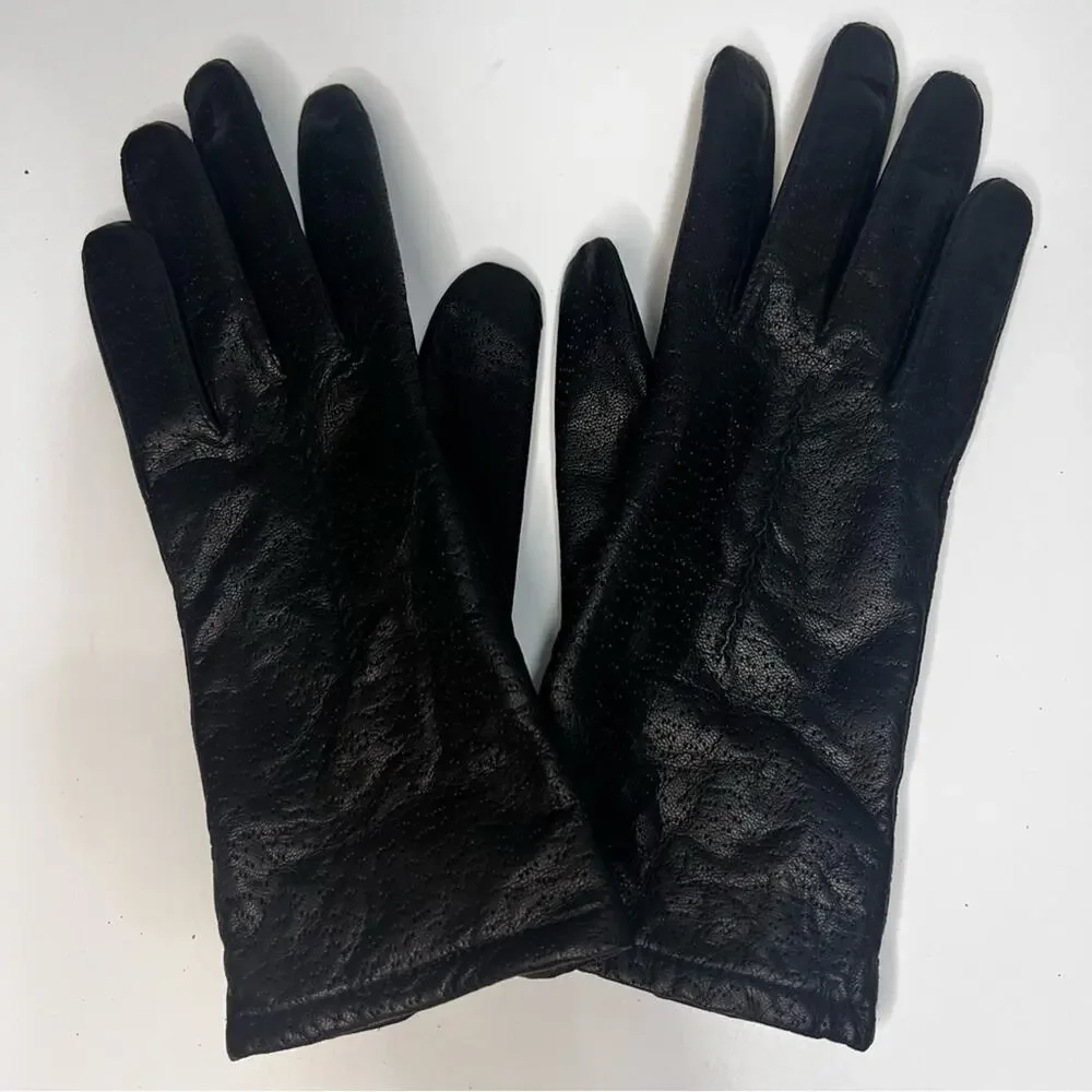 Fownes Genuine Leather Driving Dress Black Gloves – Size 8.5 | Lined Winter